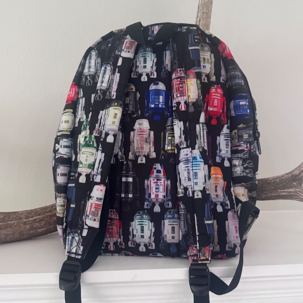 Star Wars R2-D2 Droids All Over Print Backpack Black Astromech Multi Color - Picture 2 of 11